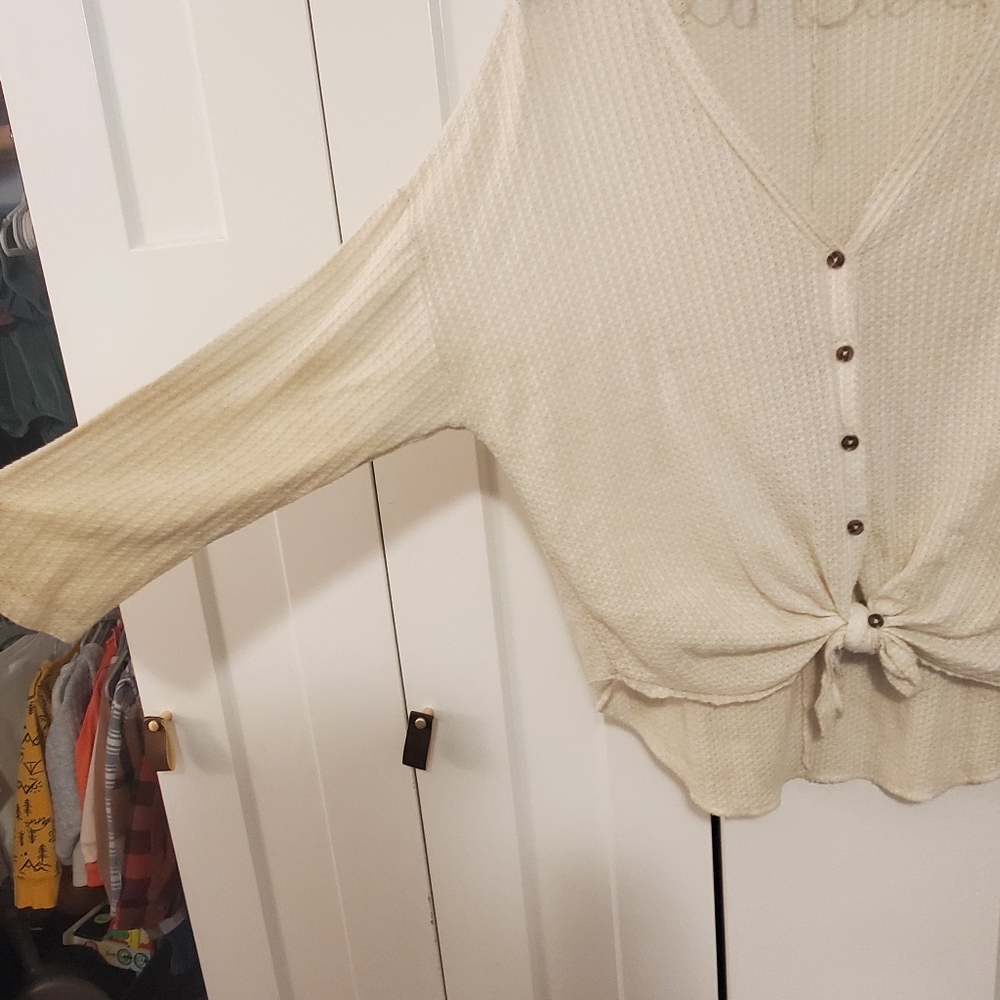 Cream colored button down - Picture 2 of 4